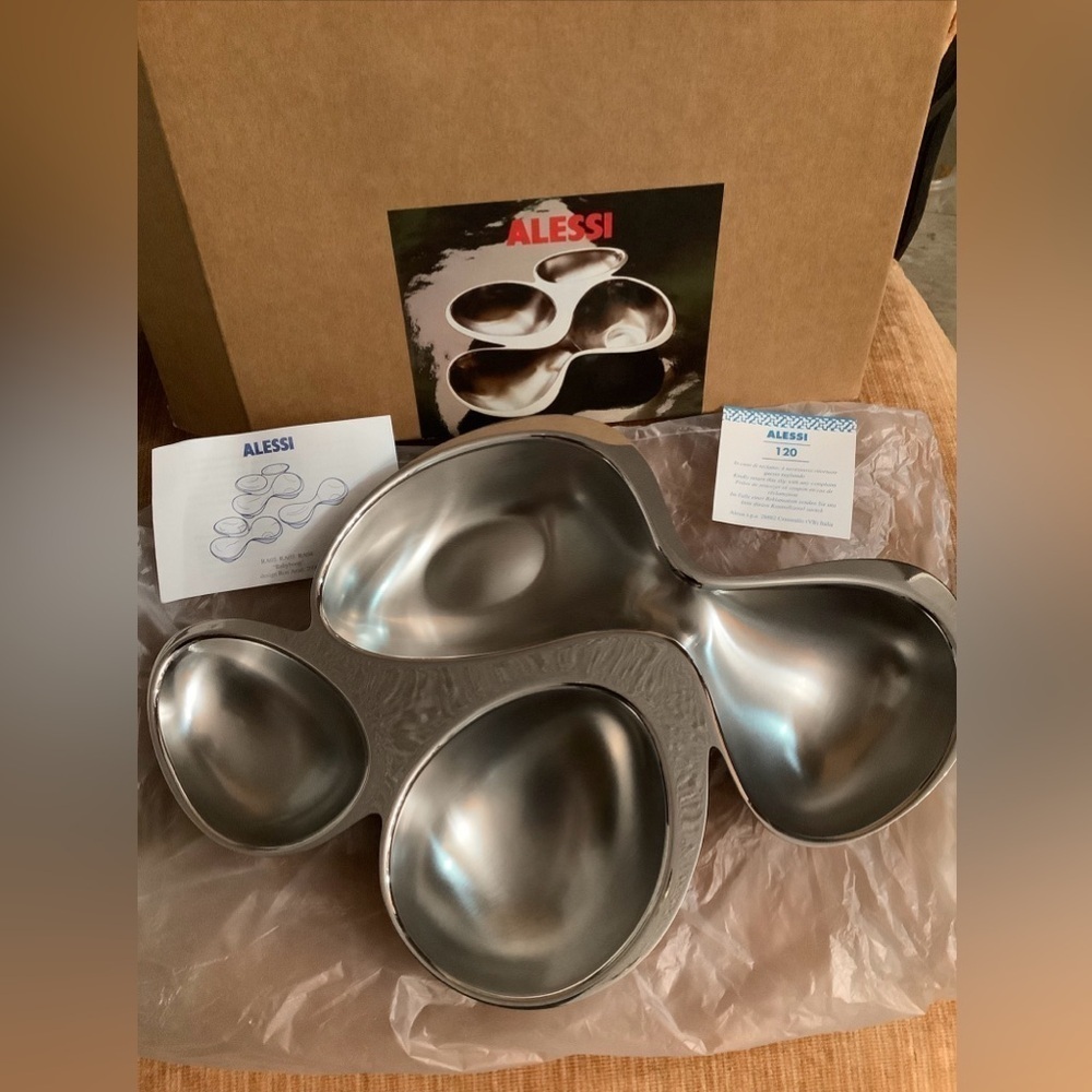 Alessi RA04 Baby boop Design Ron Arad 2000 Stainless Steel Italy 4 Part Bowl‌‌